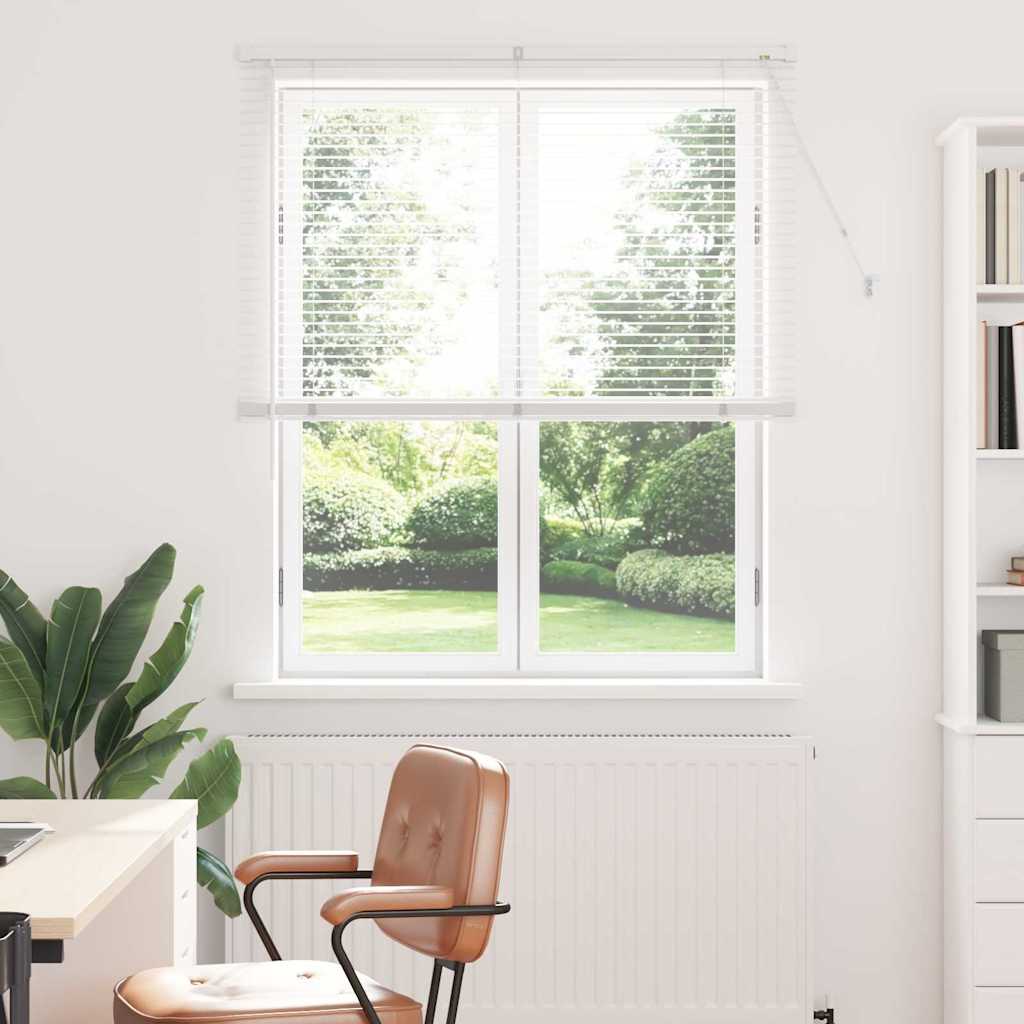 Window Blind with Curtains Manual White Aluminium