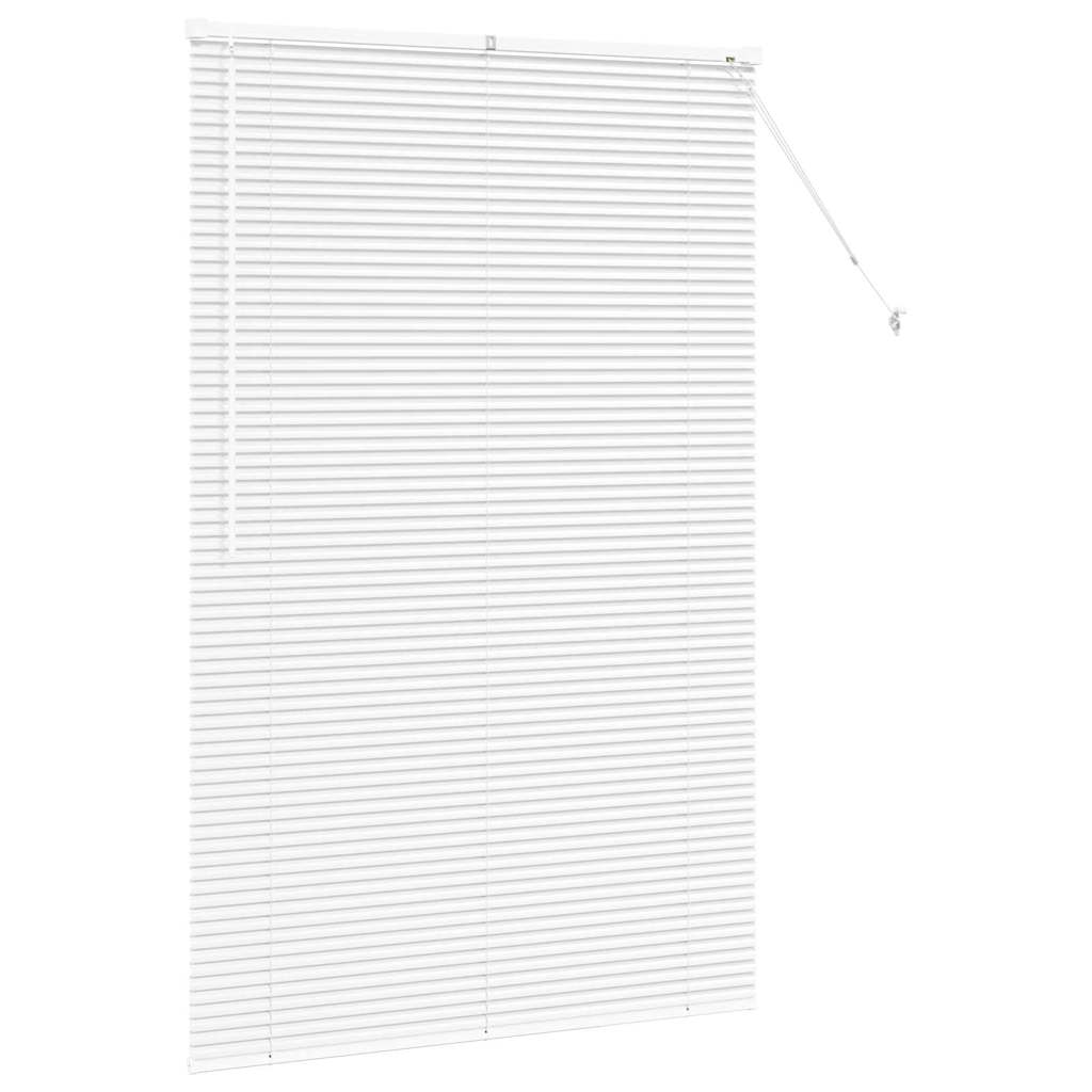 Window Blind with Curtains Manual White Aluminium