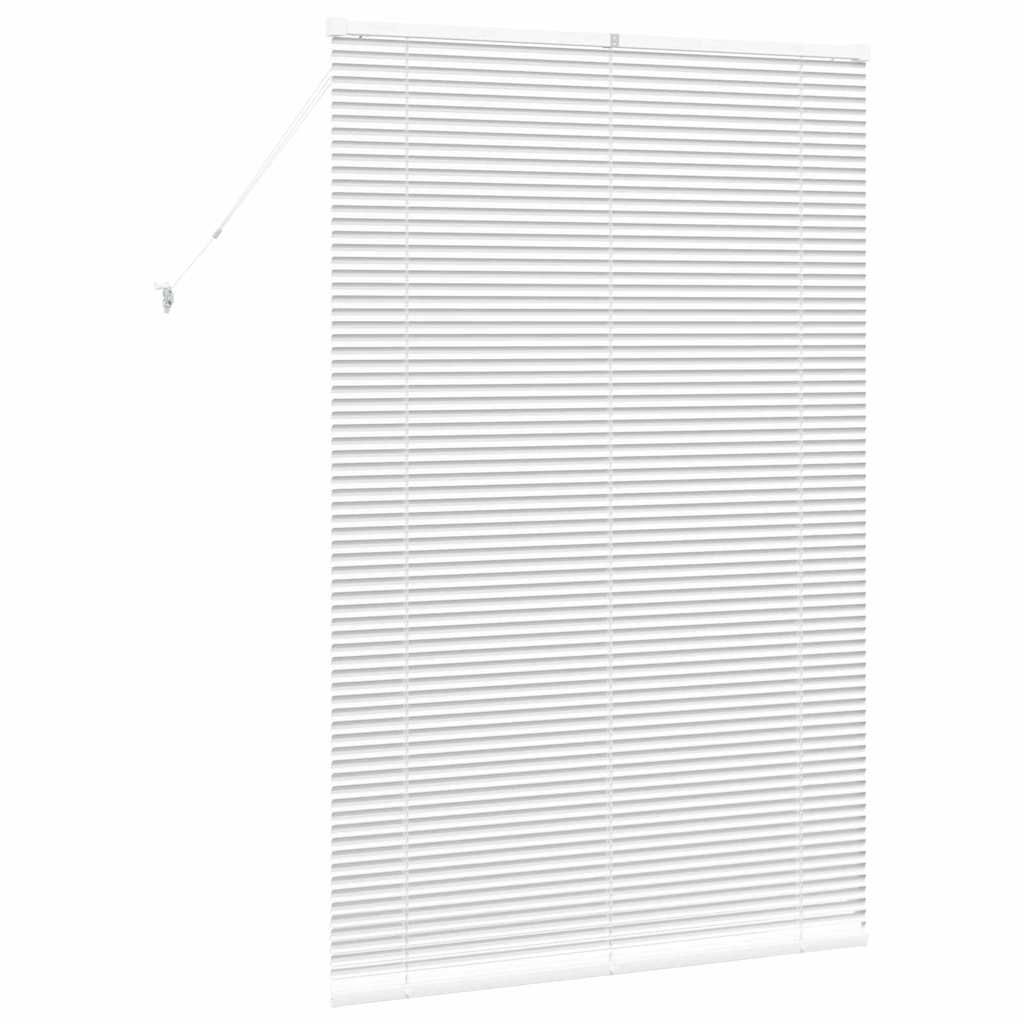 Window Blind with Curtains Manual White Aluminium