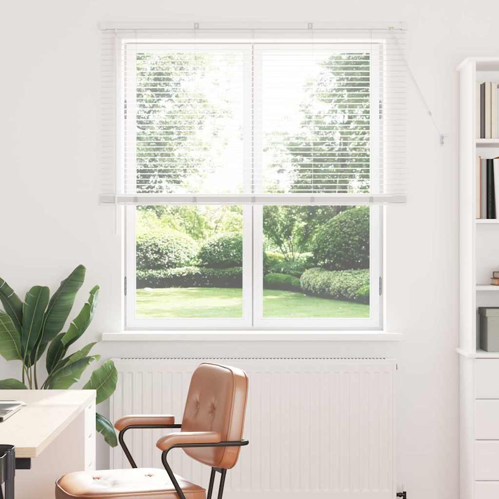 Window Blind with Curtains Manual White Aluminium