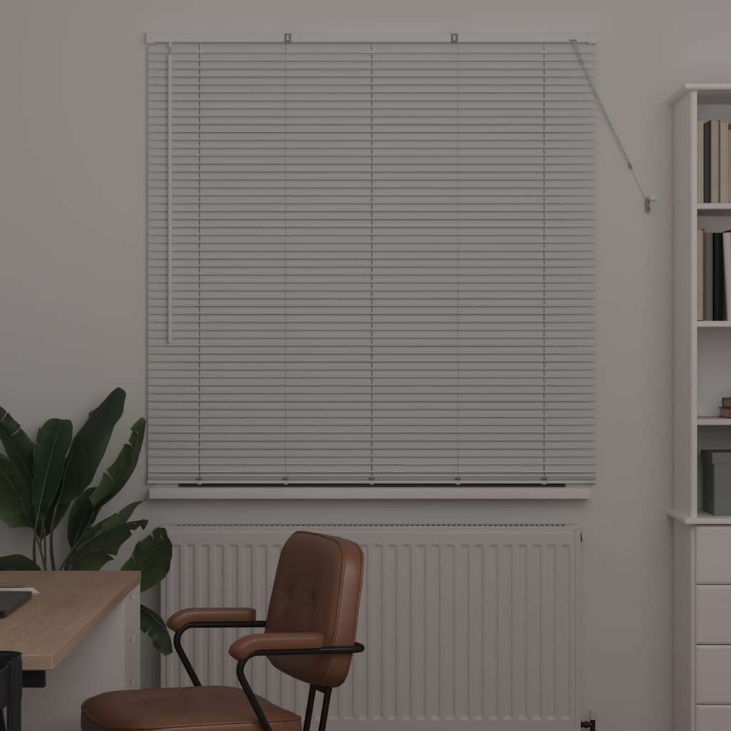 Window Blind with Curtains Manual White Aluminium