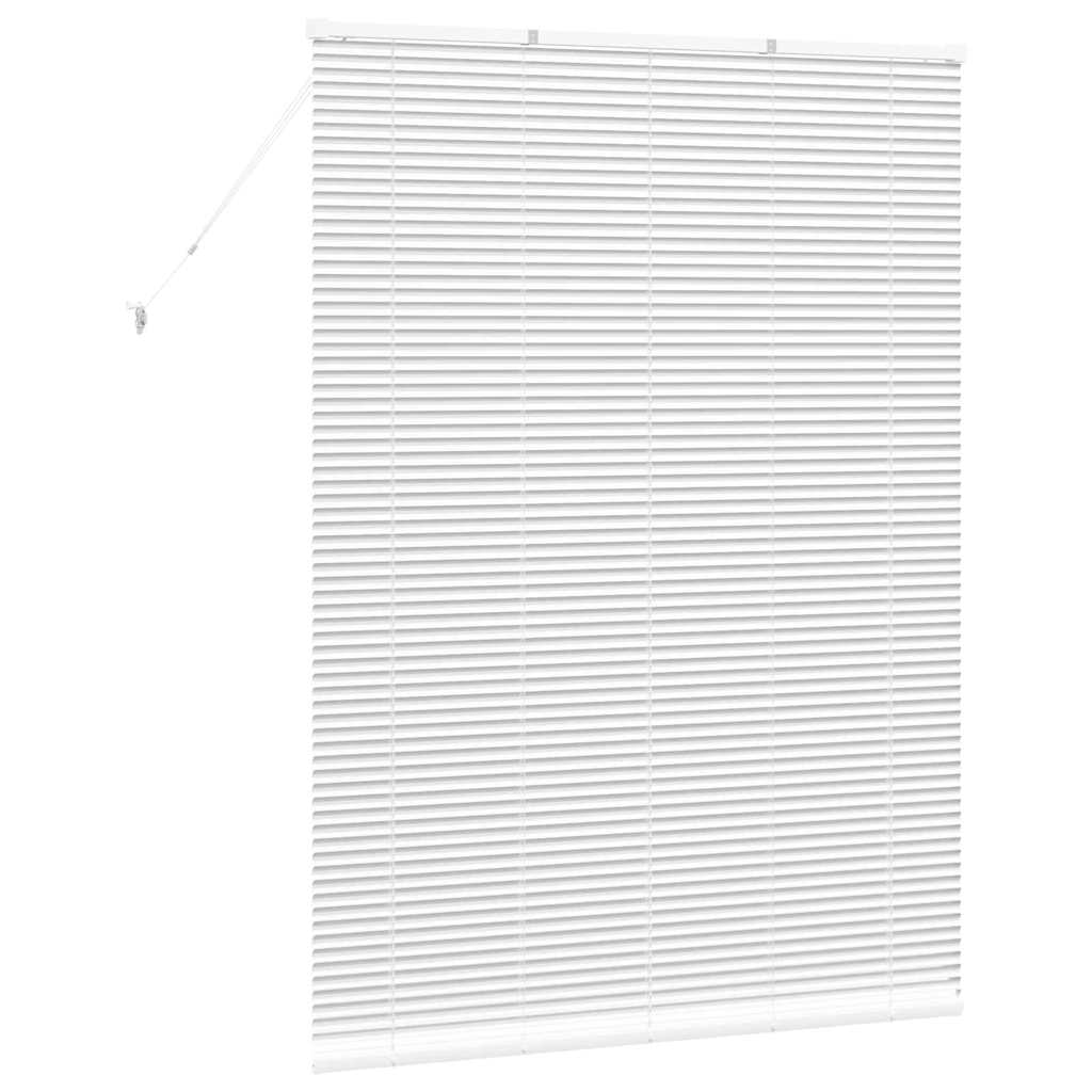 Window Blind with Curtains Manual White Aluminium