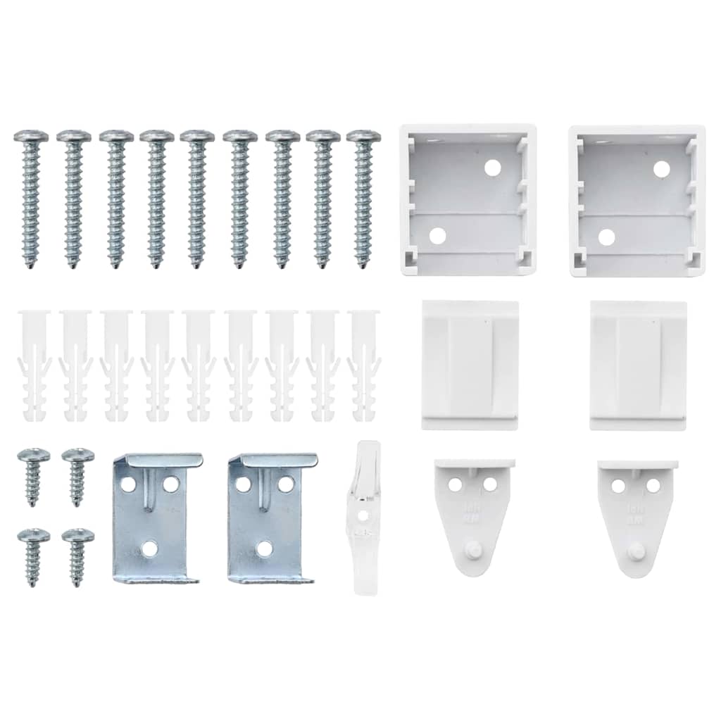 Window Blind with Curtains Manual White Aluminium