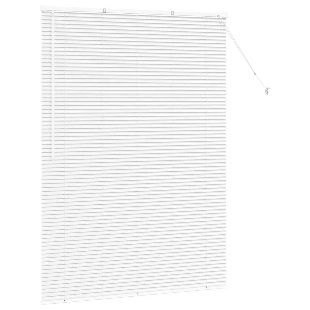 Window Blind with Curtains Manual White Aluminium