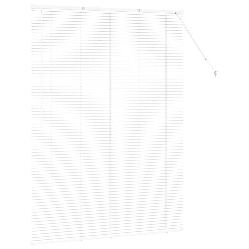 Window Blind with Curtains Manual White Aluminium