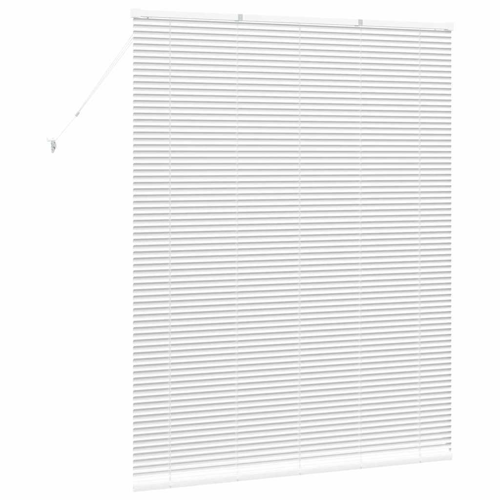 Window Blind with Curtains Manual White Aluminium