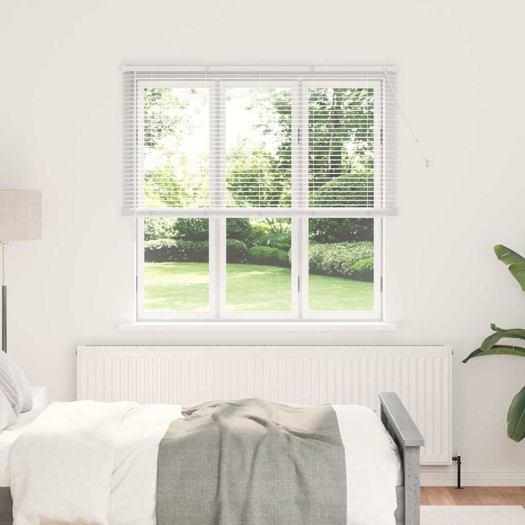 Window Blind with Curtains Manual White Aluminium