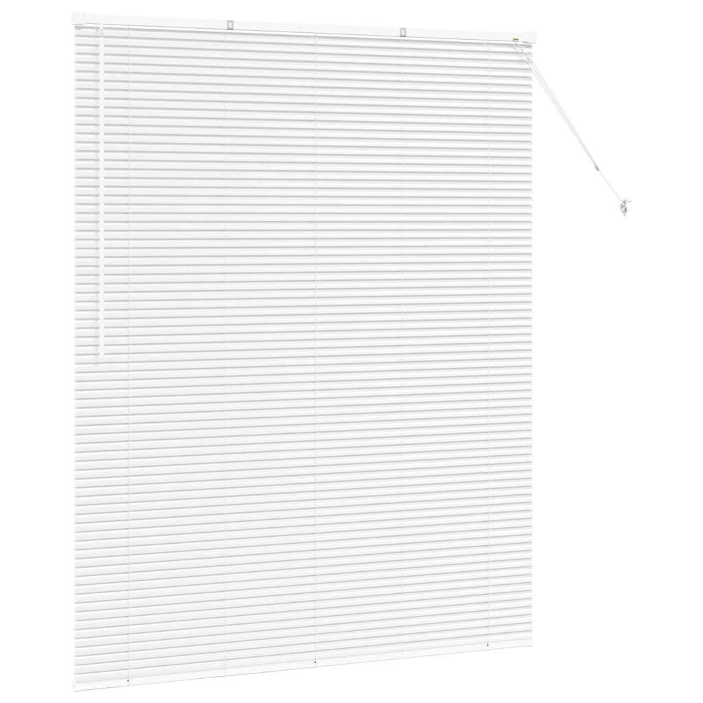 Window Blind with Curtains Manual White Aluminium