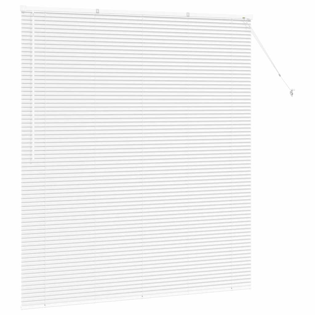 Window Blind with Curtains Manual White Aluminium
