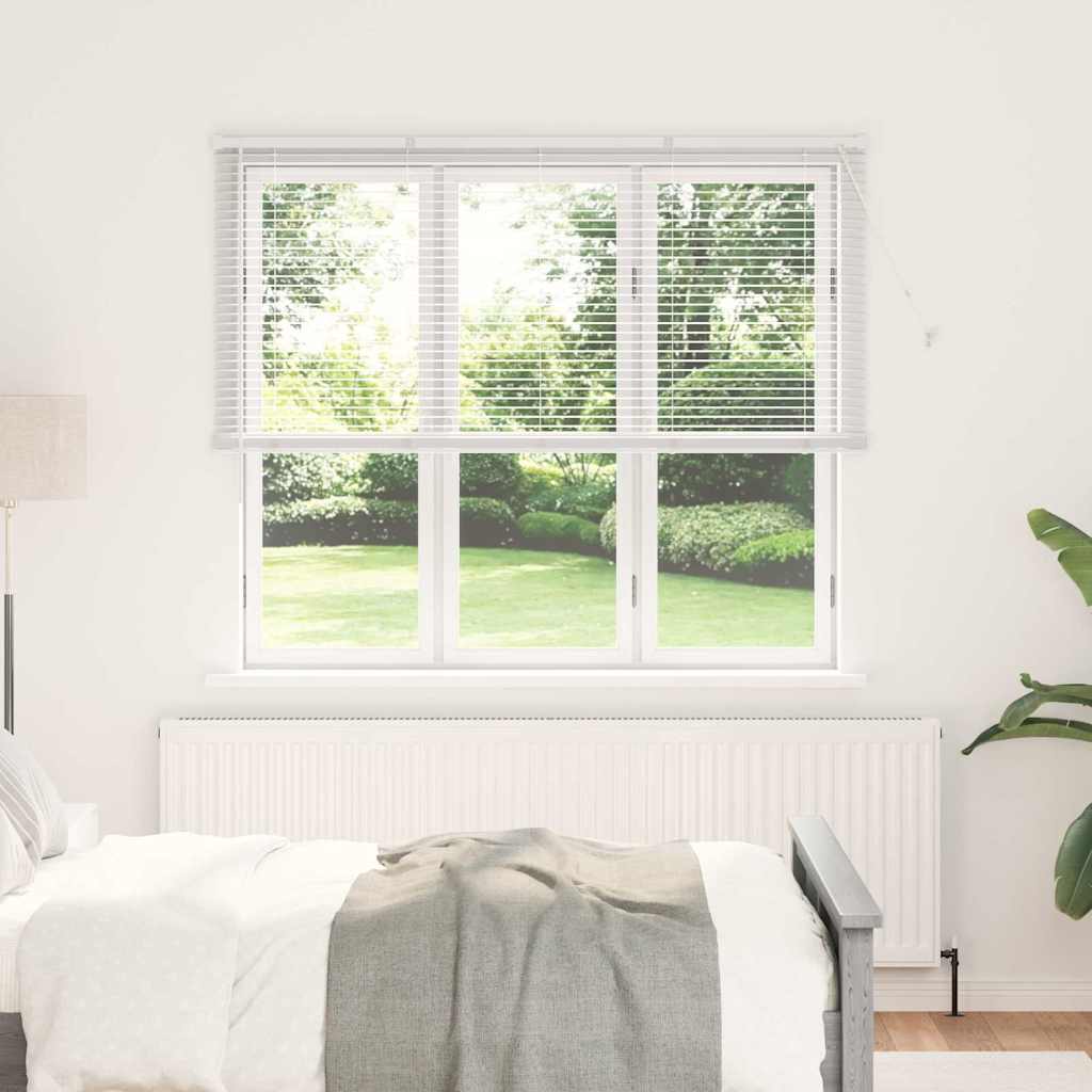 Window Blind with Curtains Manual White Aluminium