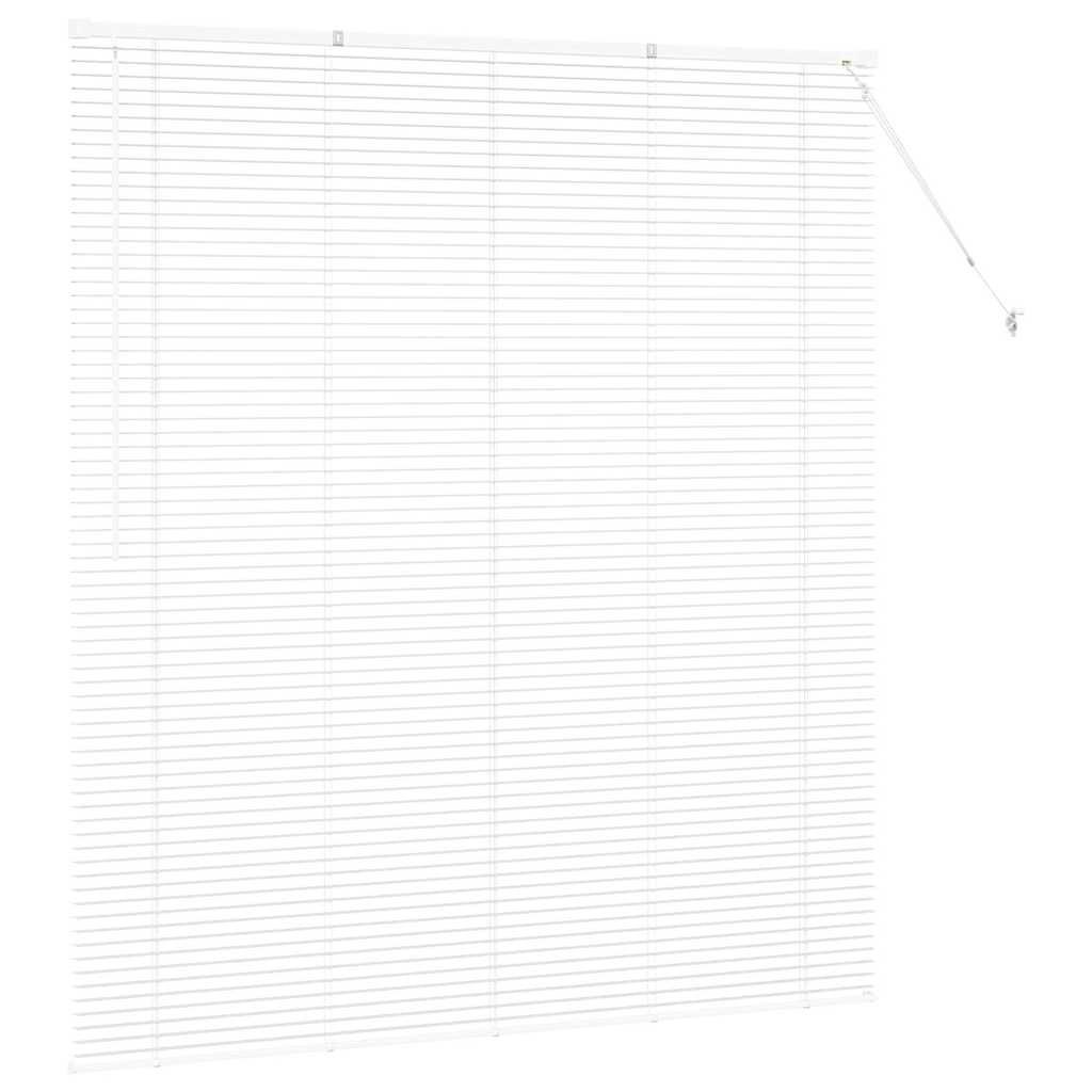 Window Blind with Curtains Manual White Aluminium