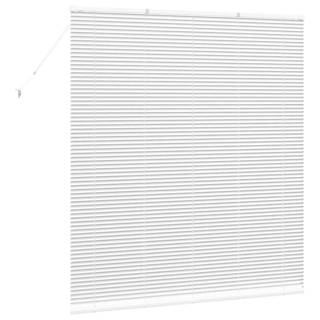 Window Blind with Curtains Manual White Aluminium