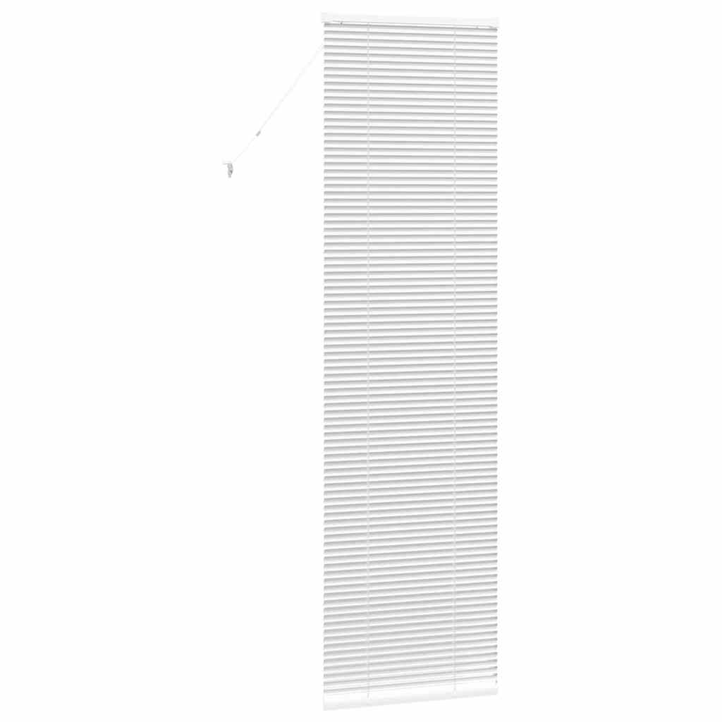 Window Blind with Curtains Manual White Aluminium