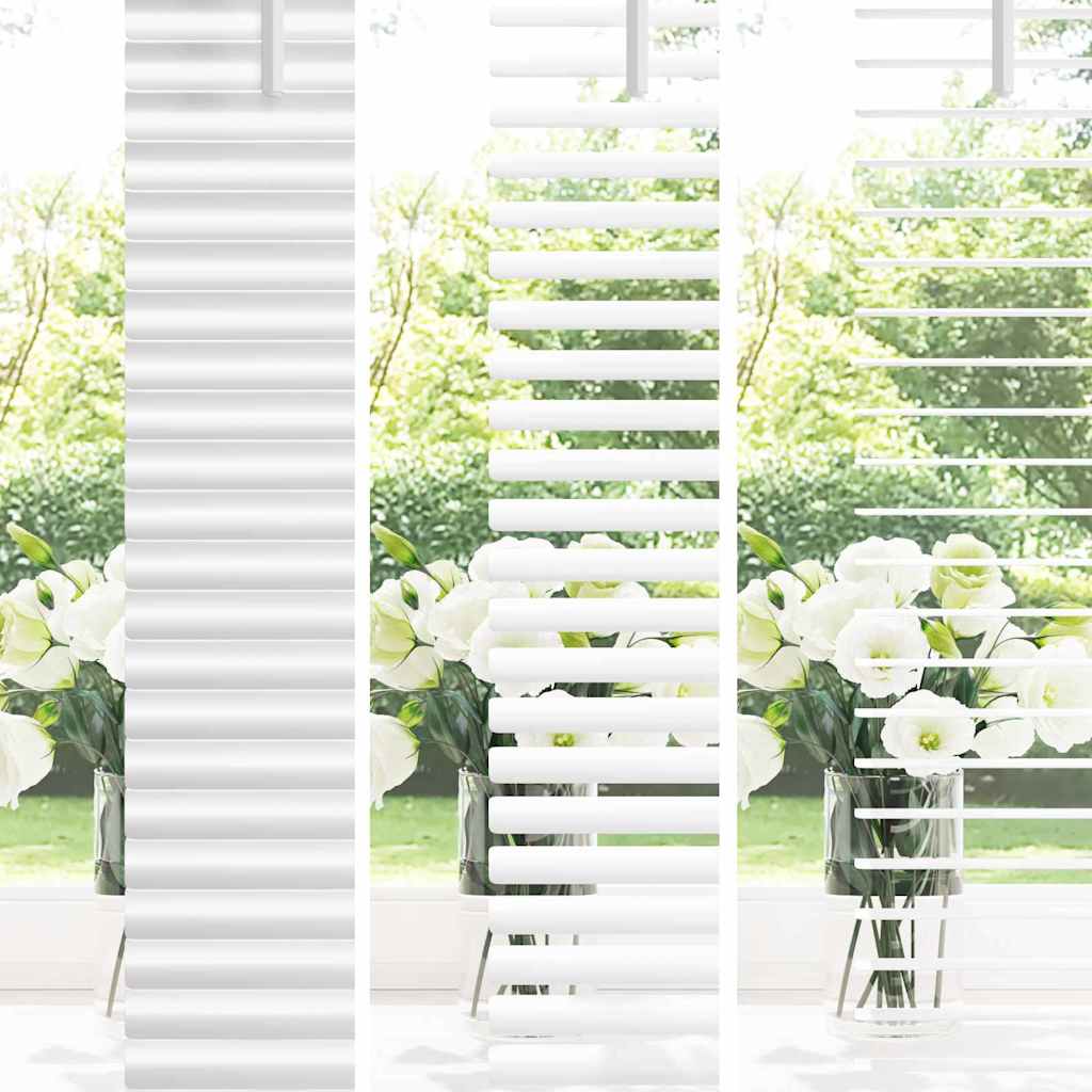 Window Blind with Curtains Manual White Aluminium
