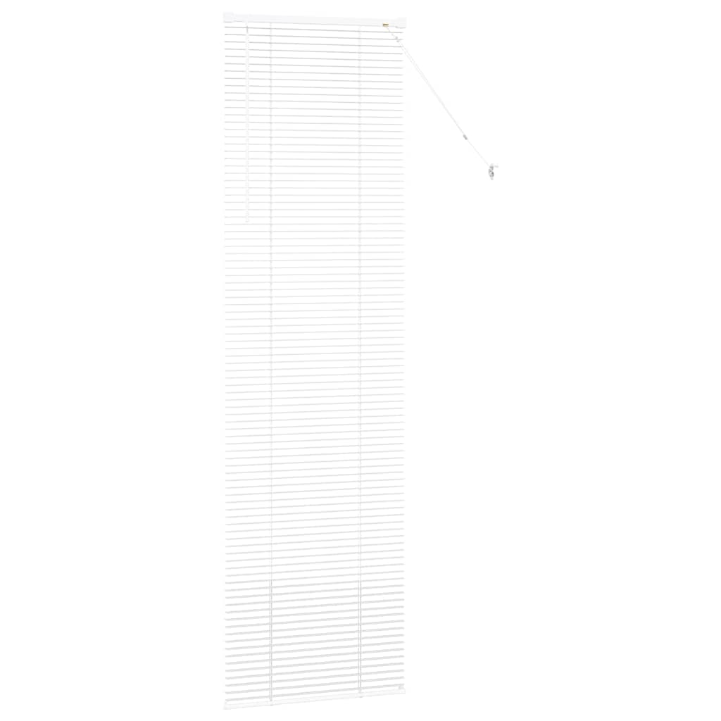 Window Blind with Curtains Manual White Aluminium