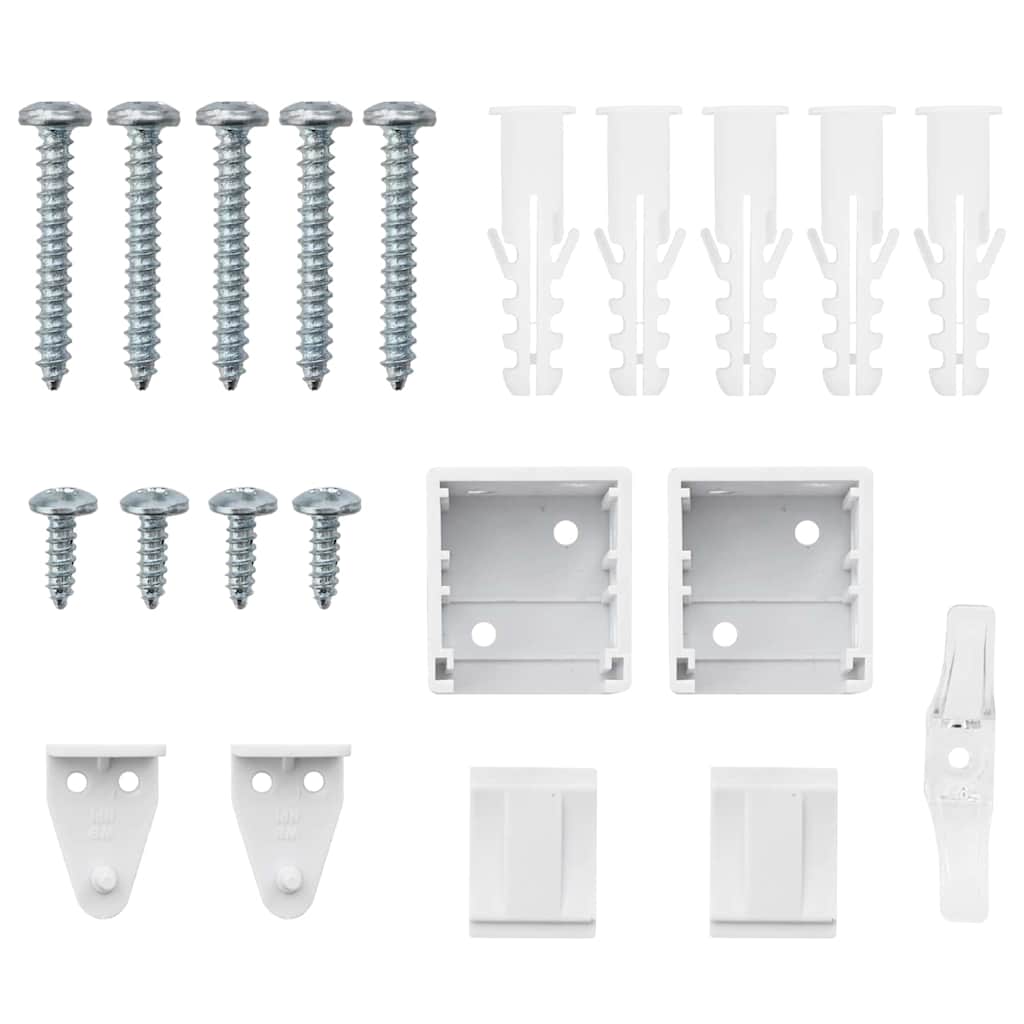 Window Blind with Curtains Manual White Aluminium