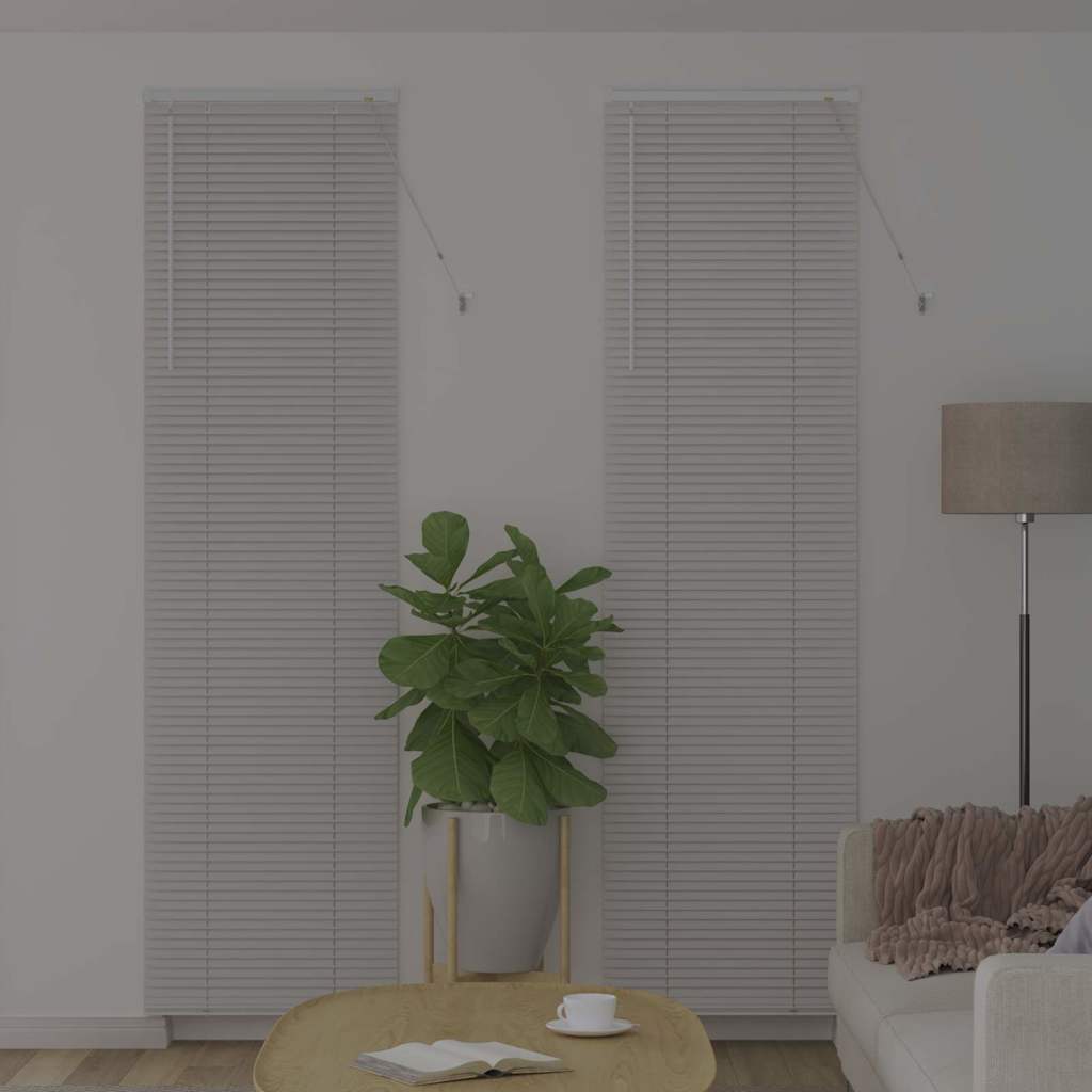 Window Blind with Curtains Manual White Aluminium