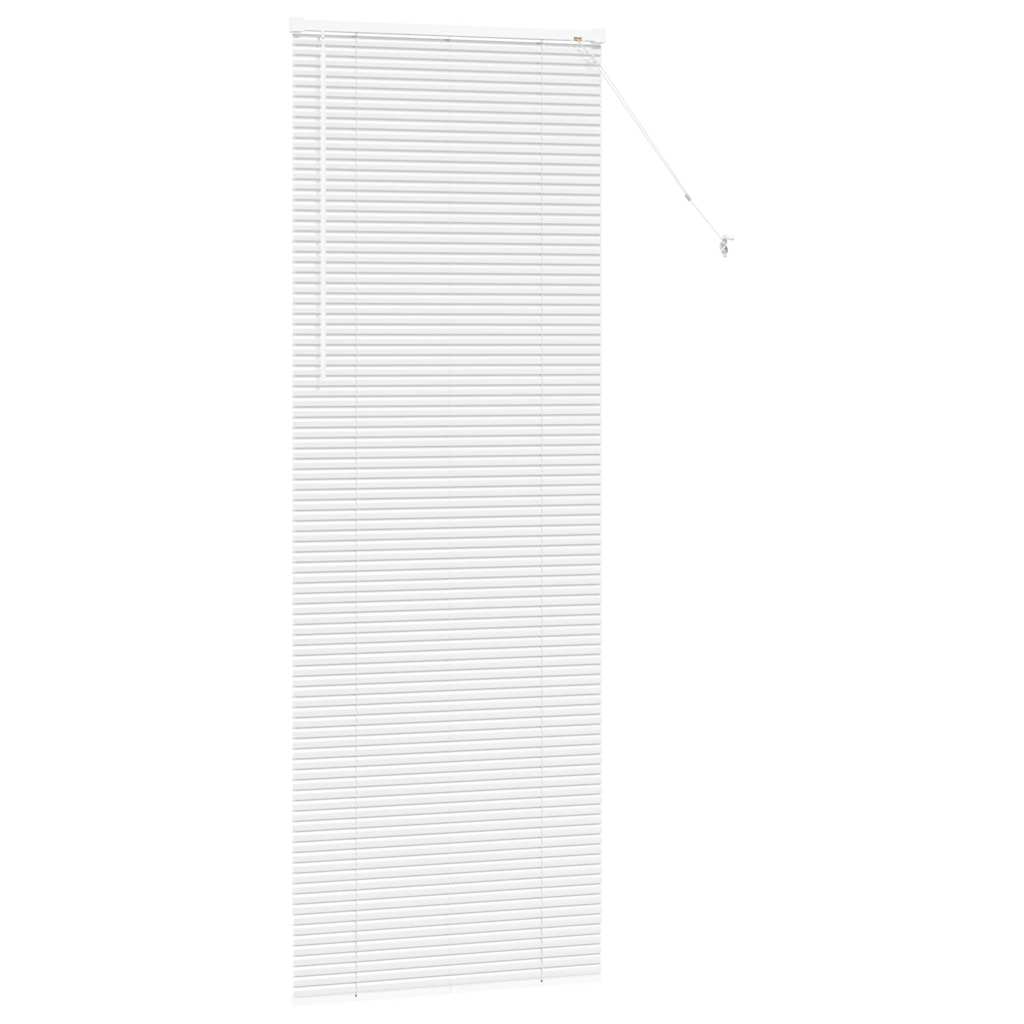 Window Blind with Curtains Manual White Aluminium
