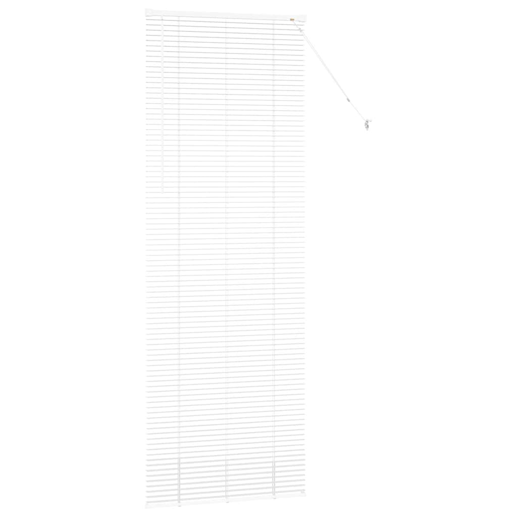 Window Blind with Curtains Manual White Aluminium