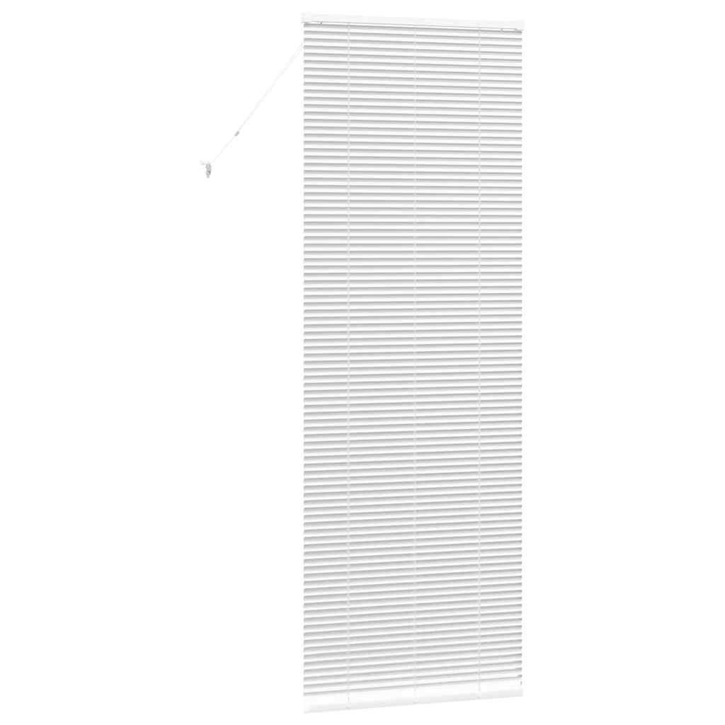 Window Blind with Curtains Manual White Aluminium