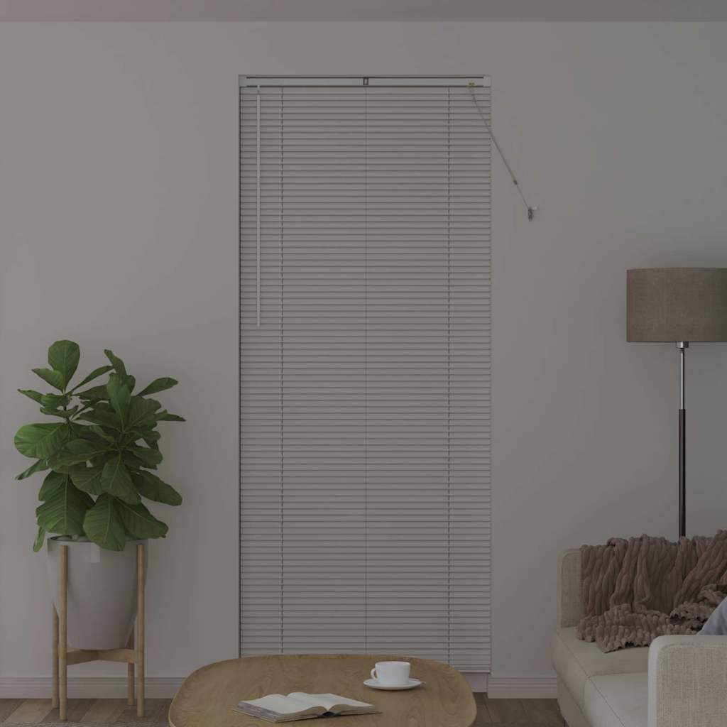 Window Blind with Curtains Manual White Aluminium