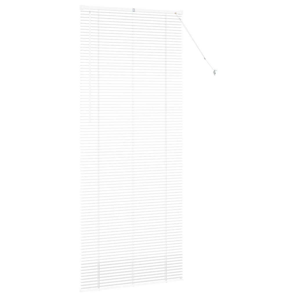 Window Blind with Curtains Manual White Aluminium
