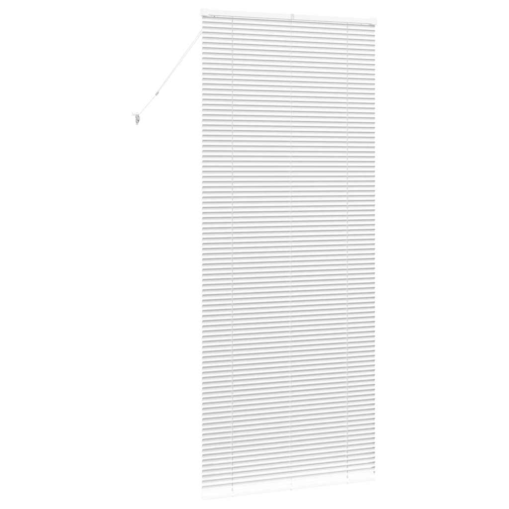 Window Blind with Curtains Manual White Aluminium