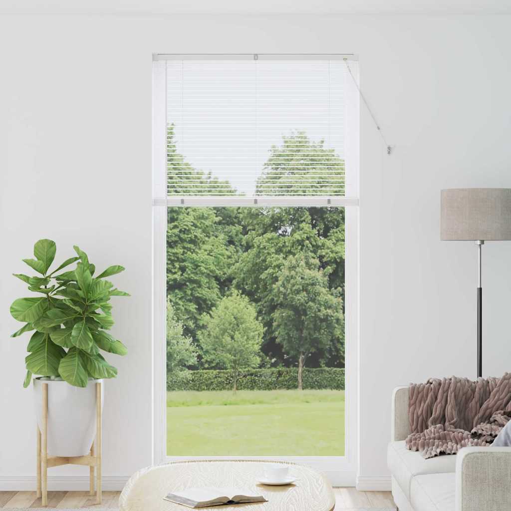 Window Blind with Curtains Manual White Aluminium