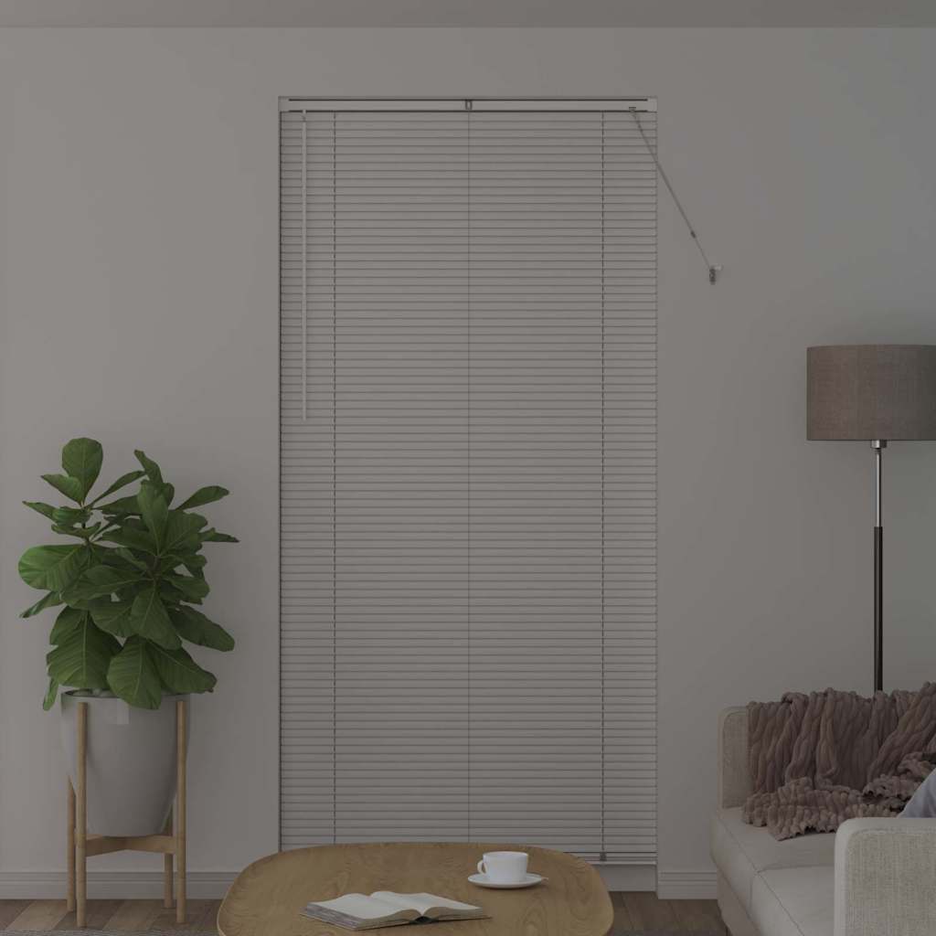 Window Blind with Curtains Manual White Aluminium