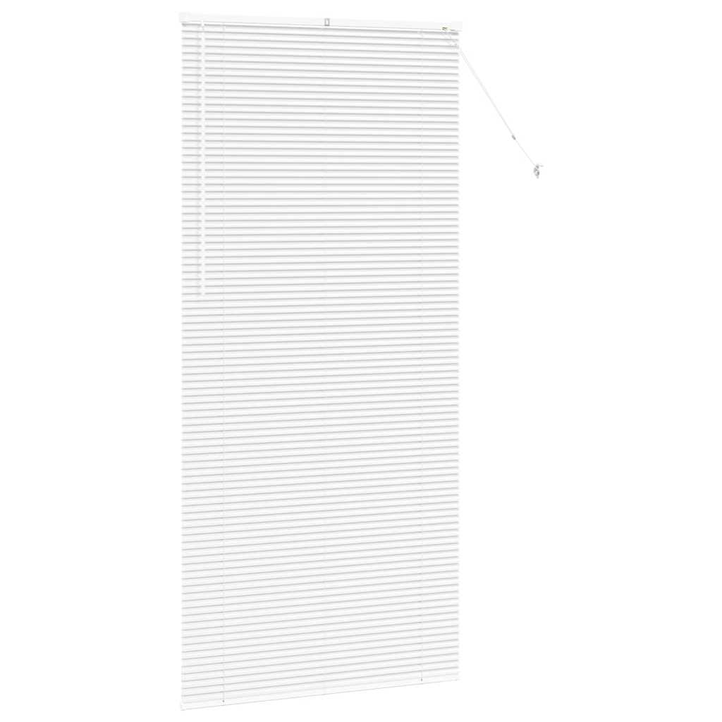 Window Blind with Curtains Manual White Aluminium