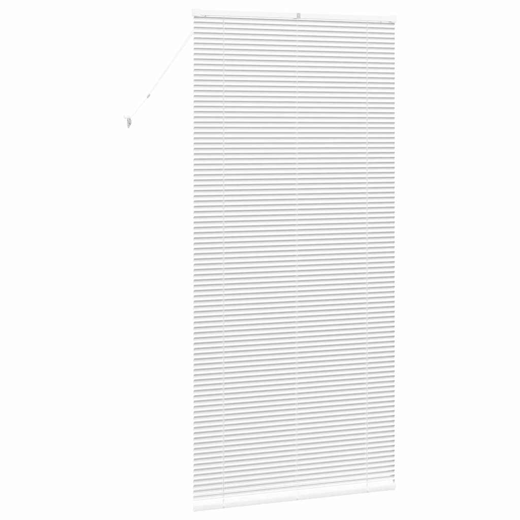 Window Blind with Curtains Manual White Aluminium
