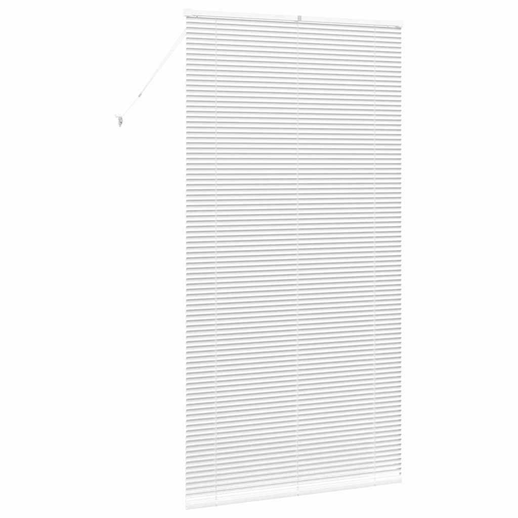 Window Blind with Curtains Manual White Aluminium