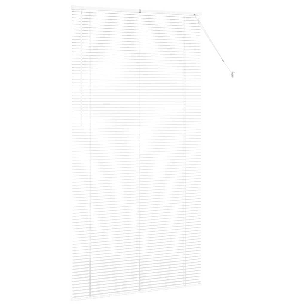 Window Blind with Curtains Manual White Aluminium