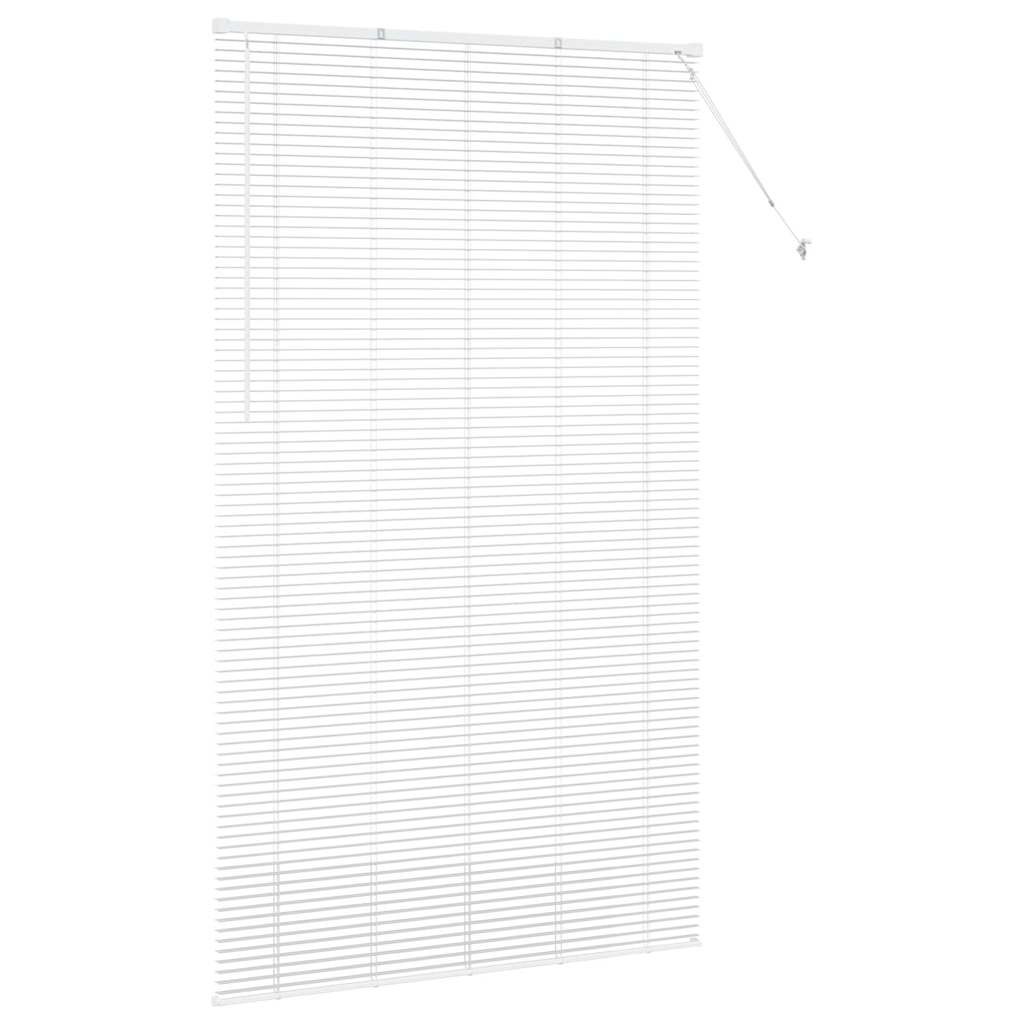 Window Blind with Curtains Manual White Aluminium