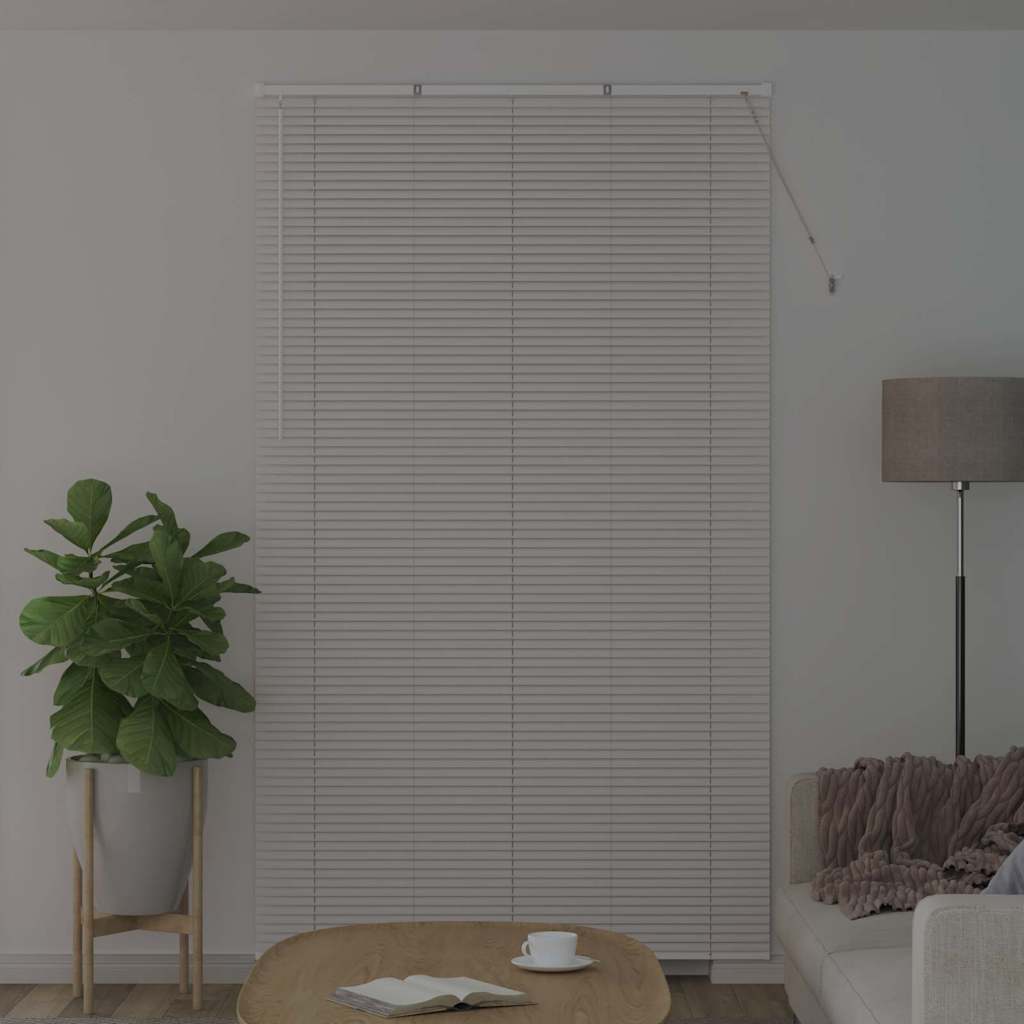 Window Blind with Curtains Manual White Aluminium