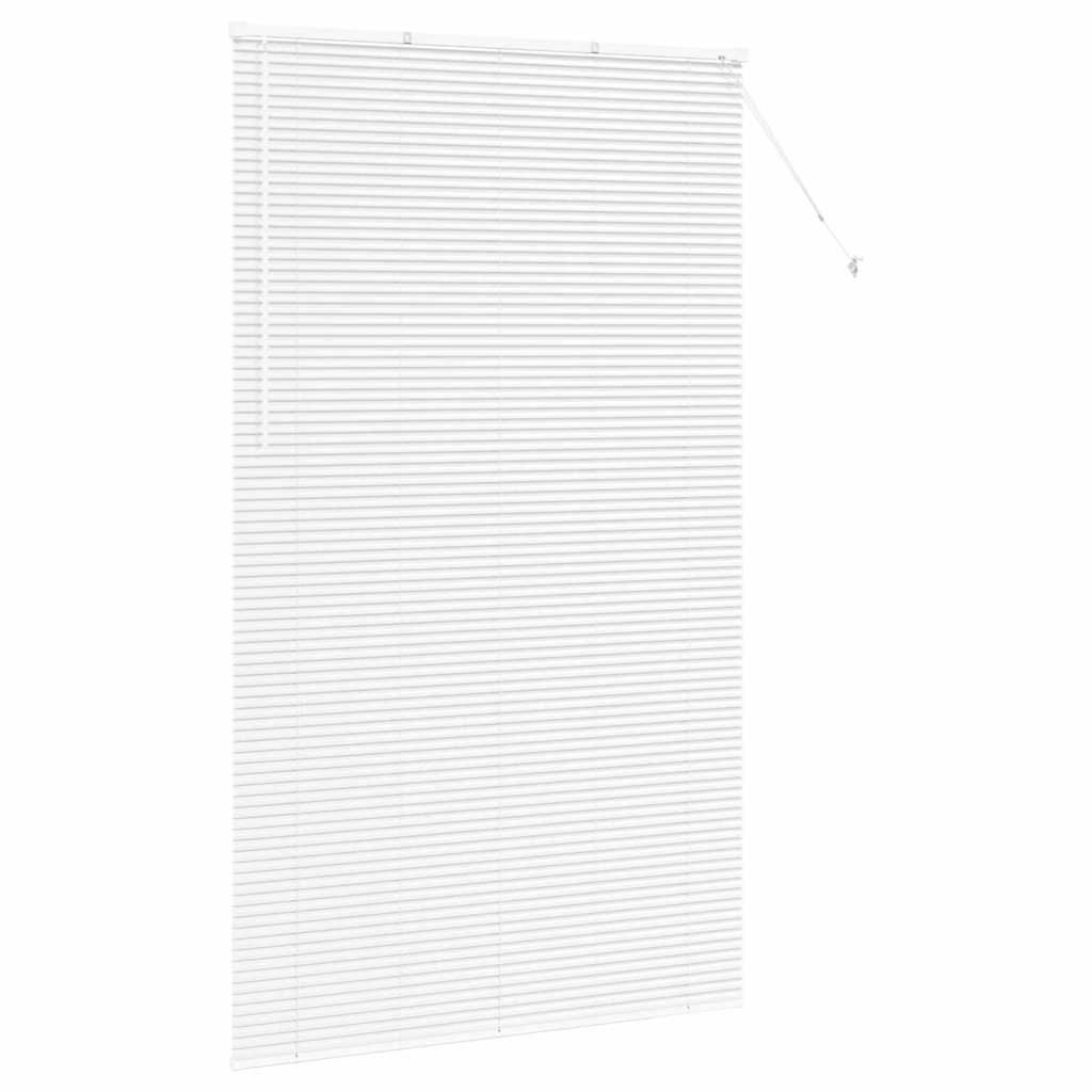 Window Blind with Curtains Manual White Aluminium
