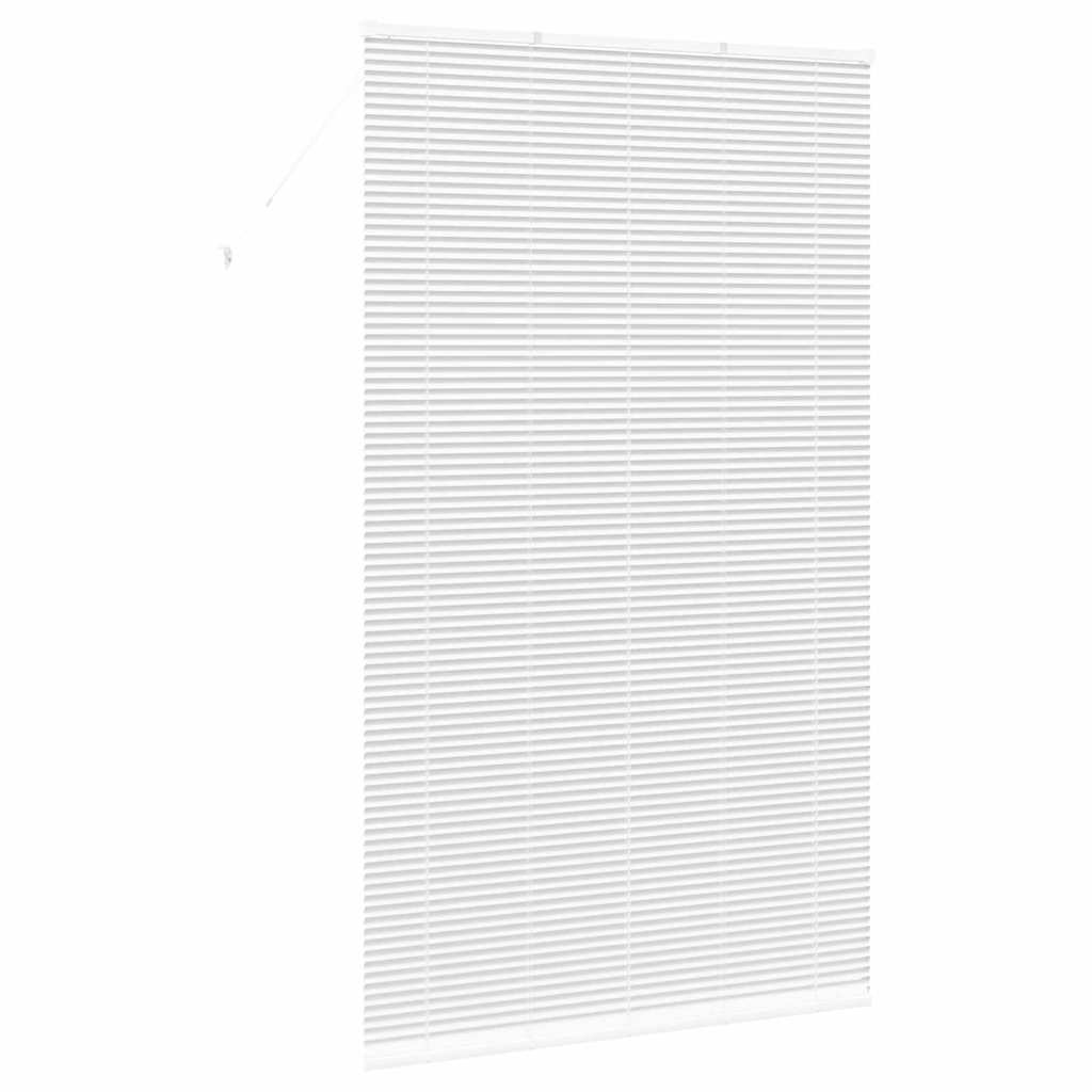 Window Blind with Curtains Manual White Aluminium