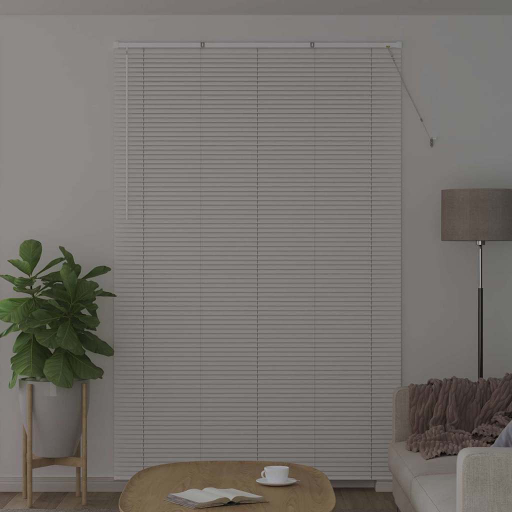 Window Blind with Curtains Manual White Aluminium