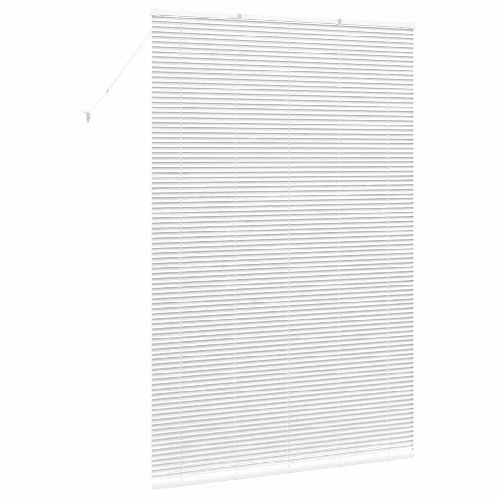 Window Blind with Curtains Manual White Aluminium