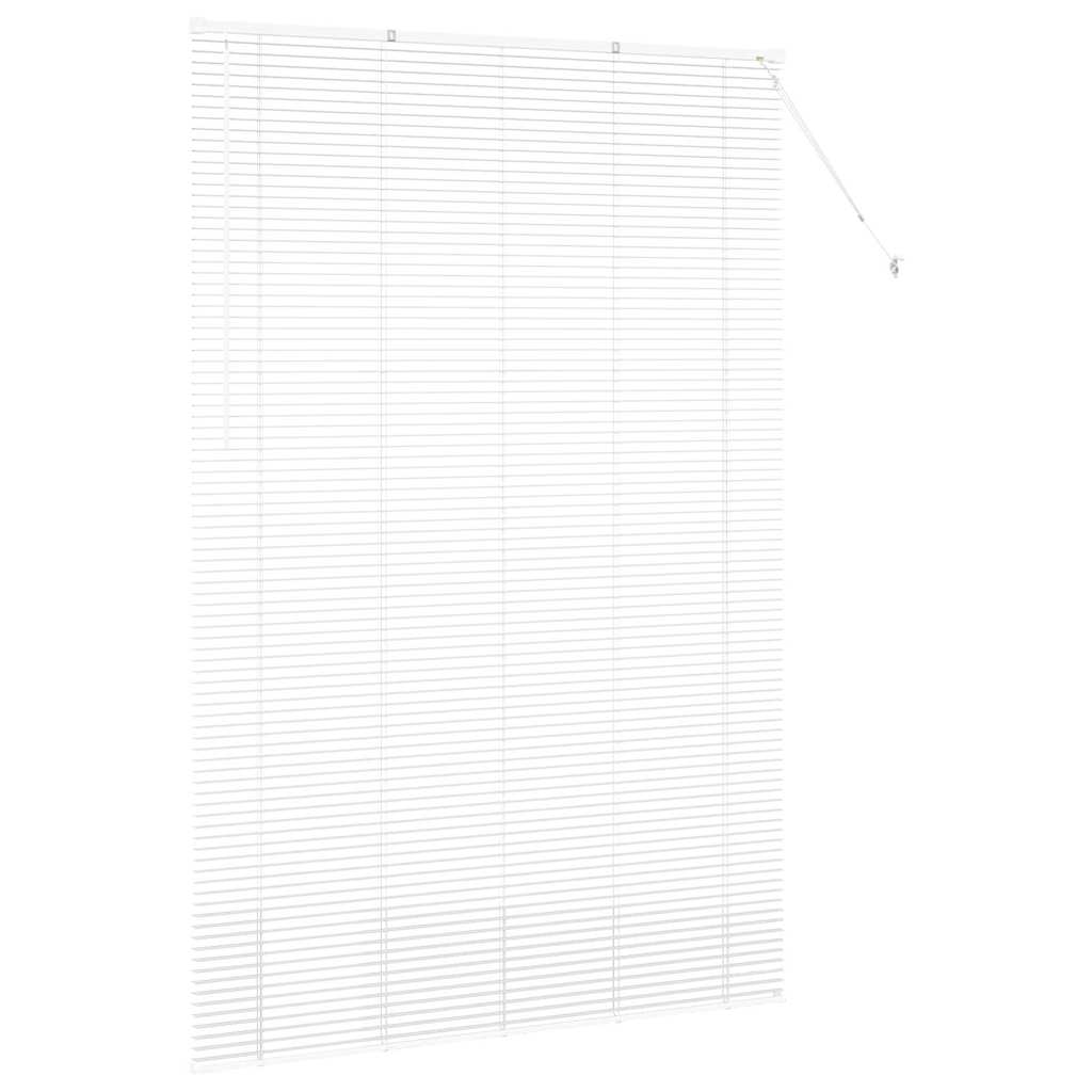 Window Blind with Curtains Manual White Aluminium
