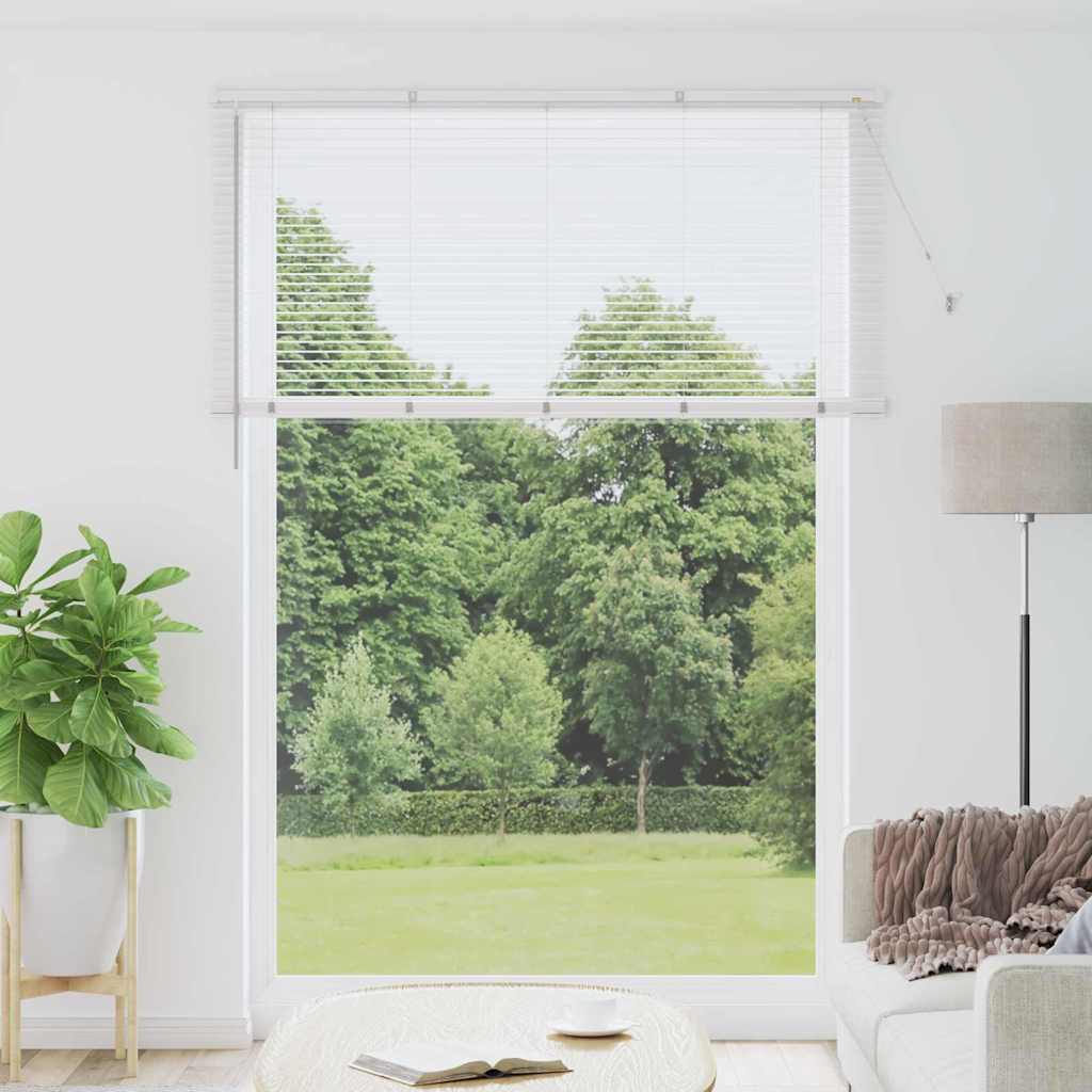 Window Blind with Curtains Manual White Aluminium
