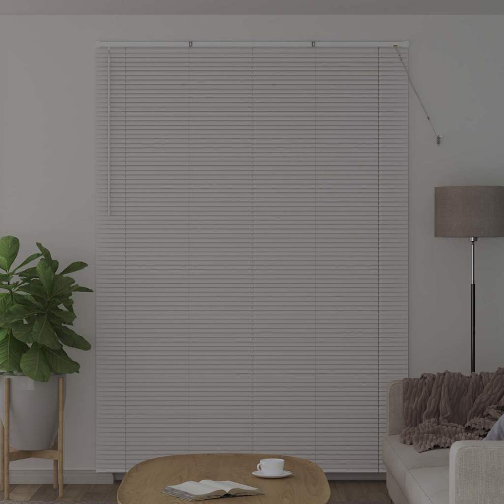 Window Blind with Curtains Manual White Aluminium