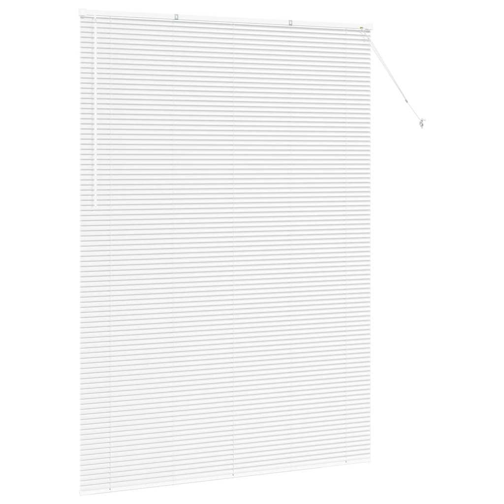 Window Blind with Curtains Manual White Aluminium