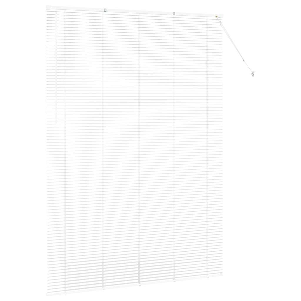 Window Blind with Curtains Manual White Aluminium