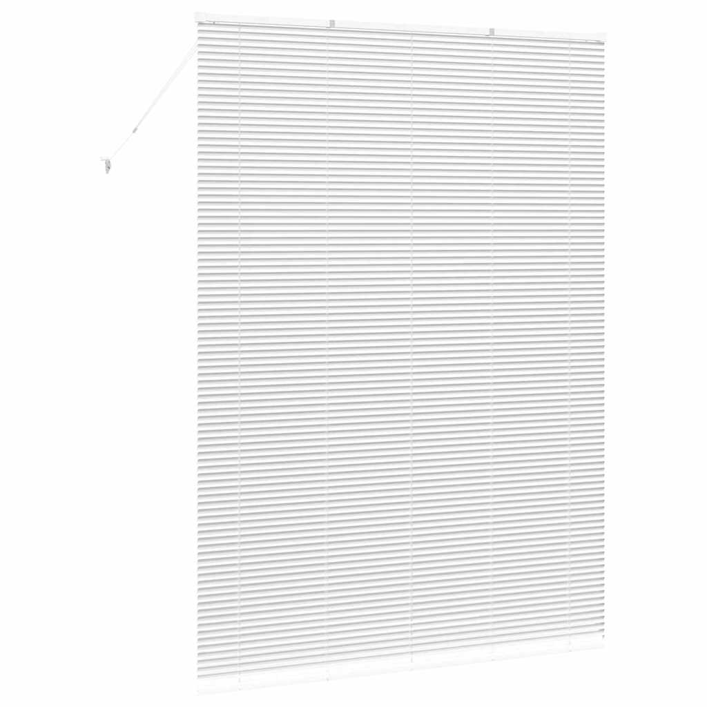 Window Blind with Curtains Manual White Aluminium