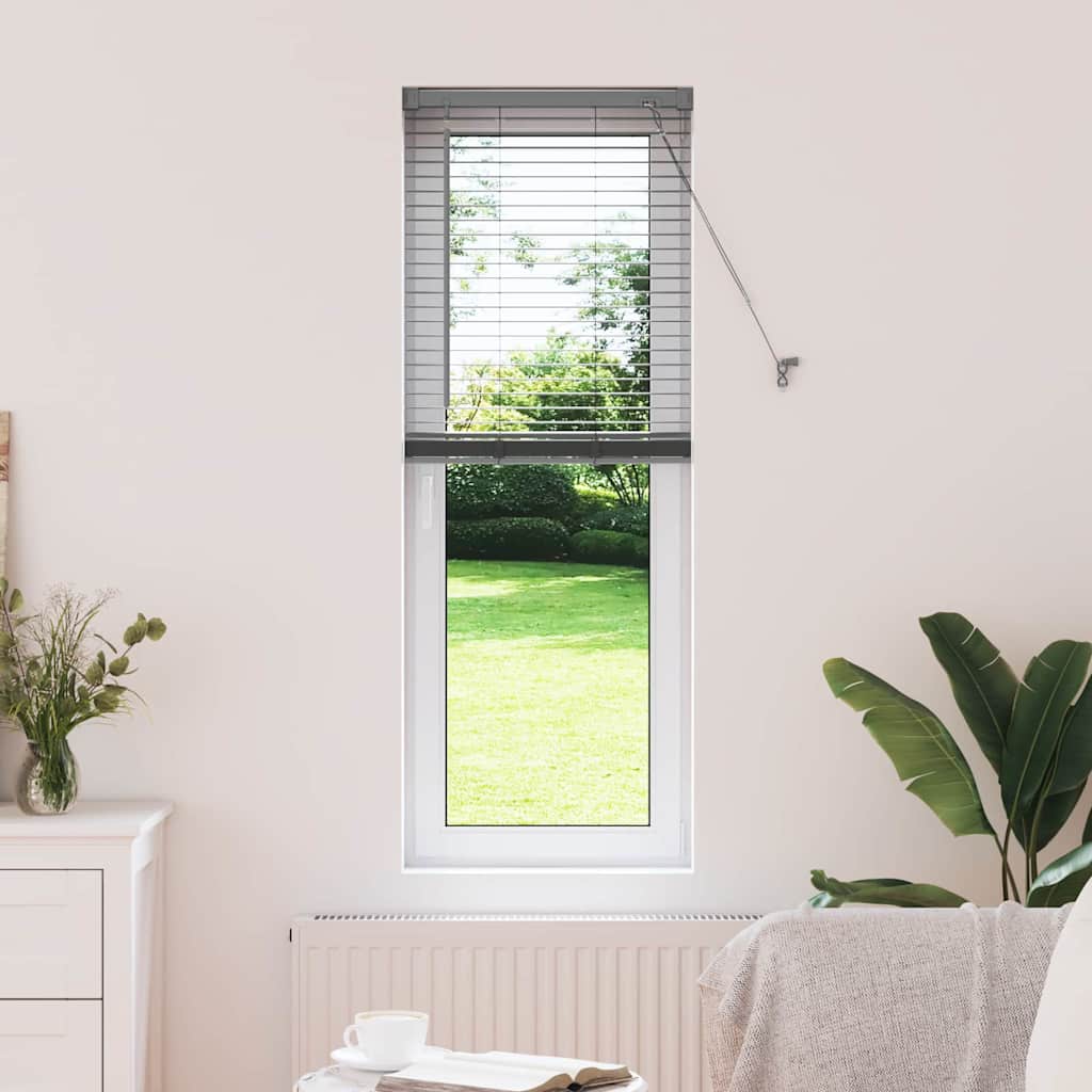 Window Blind with Curtains Manual Dark grey Aluminium