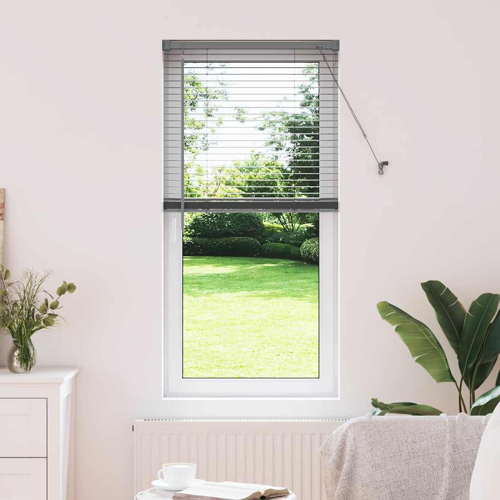 Window Blind with Curtains Manual Dark grey Aluminium