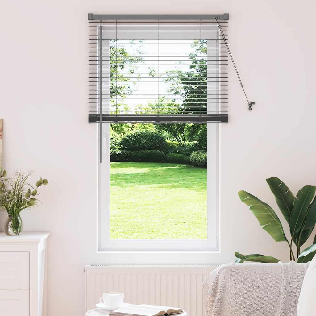 Window Blind with Curtains Manual Dark grey Aluminium