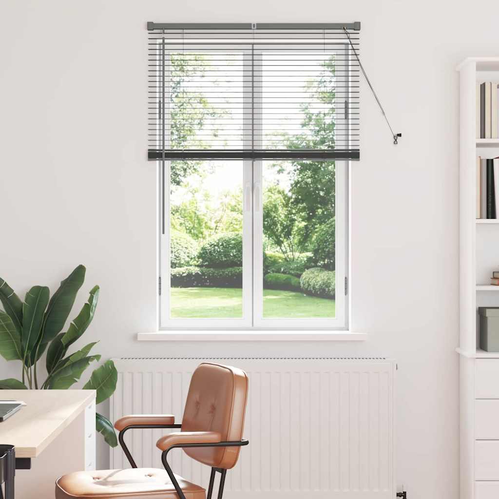 Window Blind with Curtains Manual Dark grey Aluminium