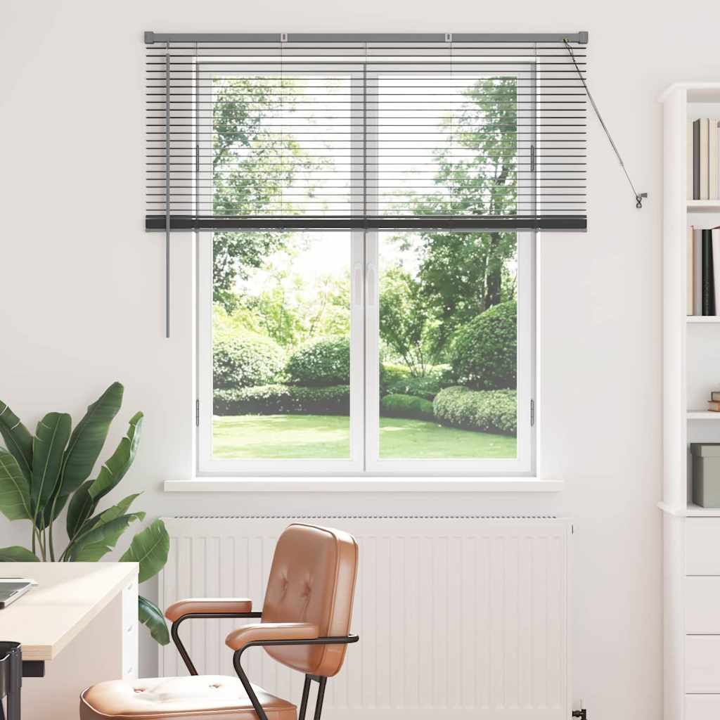 Window Blind with Curtains Manual Dark grey Aluminium